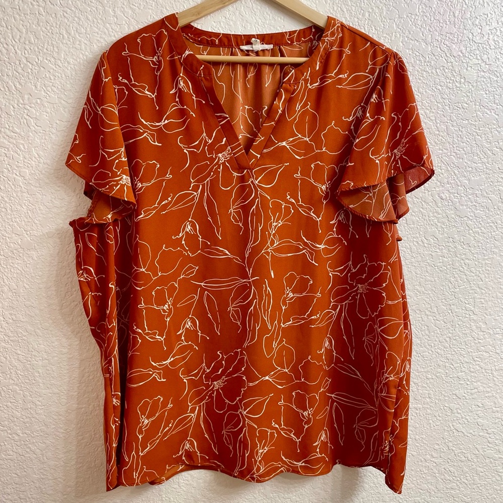 Maurices Flutter Sleeve Blouse 1X